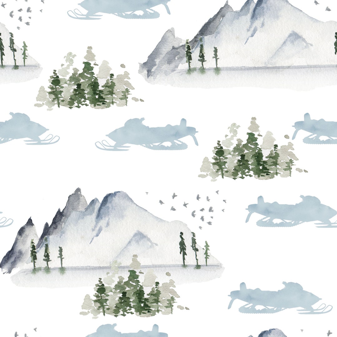 Snowmobile Fabric Snowmobiling, Winter Sports, Woodland, Forest