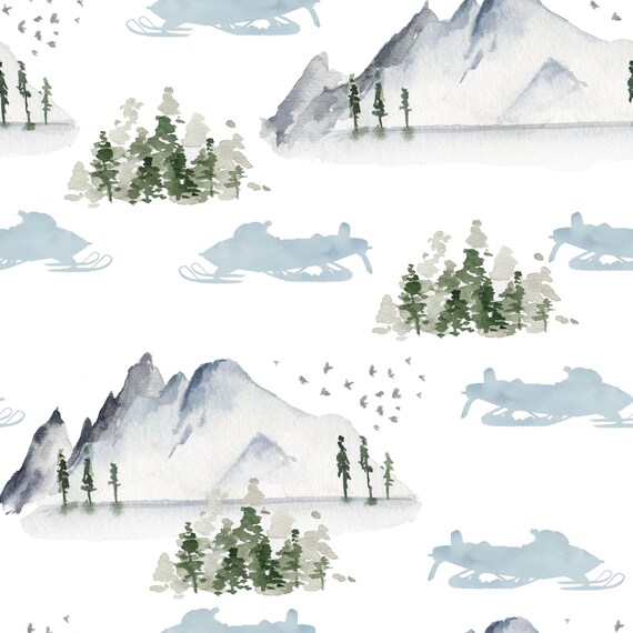 Snowmobile Fabric For Fleece Blankets