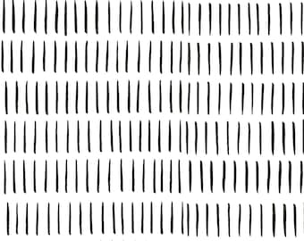 Dash Stripes - Watercolor Black and White Stripe, Monochrome, Striped - Quilting Cotton, Sateen, Minky, Upholstery Fabric by the Yard