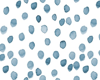 Coastal Blue Dots Fabric in Quilting Cotton, Poplin, Organic Knit, Minky, Home Decor. Polka Dot, Minimalist, Light Blue Polka Dot