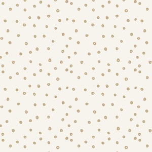 Gold Tan Dots Fabric in Quilting Cotton, Sateen, Minky, Home Decor Fabric. Polka Dot, Minimalist, Cream