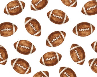 Tela de fútbol cortada a medida. Algodón para acolchado, popelina, tejido orgánico, minky, lona. Deportes de fútbol de otoño, día de partido, fiesta previa al partido, touchdown.