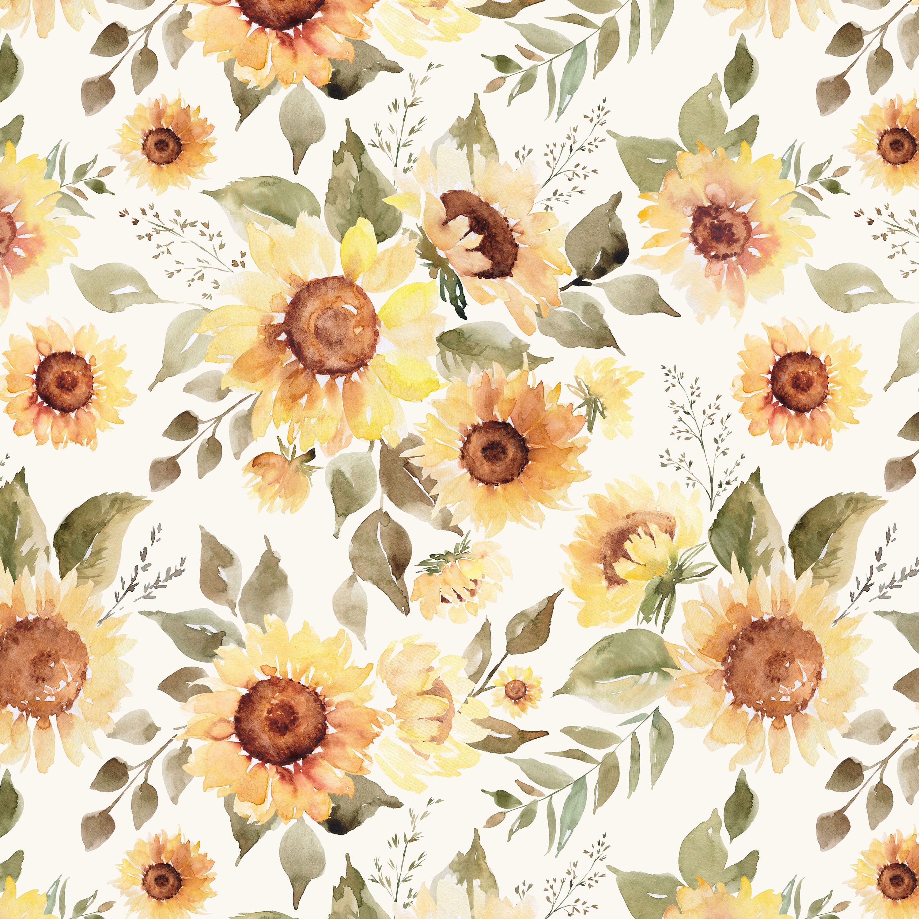 Sunflower cotton fabric by the yard