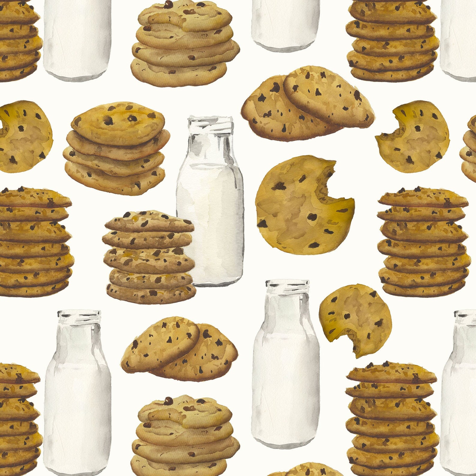 Milk and Cookies Fabric by the Yard. Quilt Cotton Organic Etsy