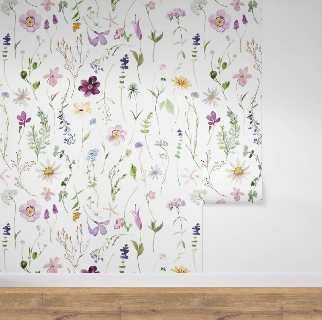 Wildflower Floral Wallpaper Wildflowers Watercolor Florals, Flowers