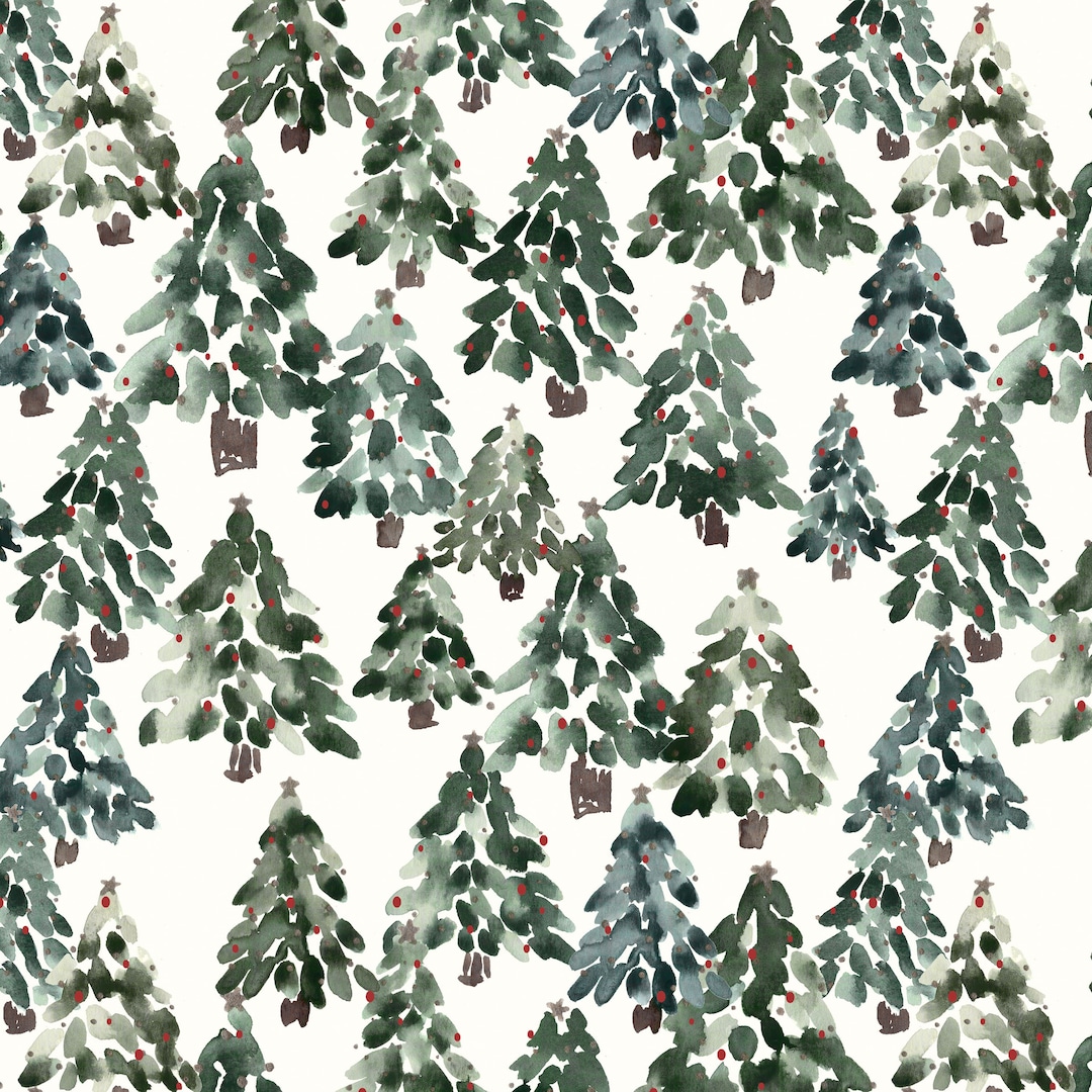 Aspen Christmas Trees Fabric Holidays Winter Cozy Etsy