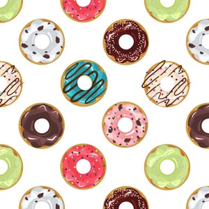 Donut Fabric by the Yard. Quilting Cotton, Minky, Organic Knit or Jersey. Donut Fabric, Birthday, Foodie, Children&#39;s Fabric, Gender Neutral