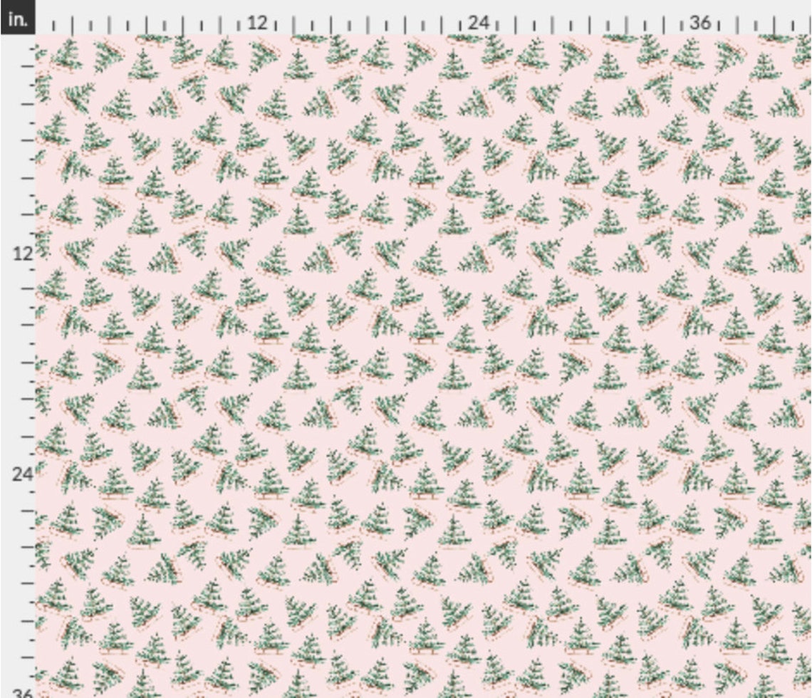 Pink Christmas Fabric by the Yard in Quilting Cotton Poplin Etsy