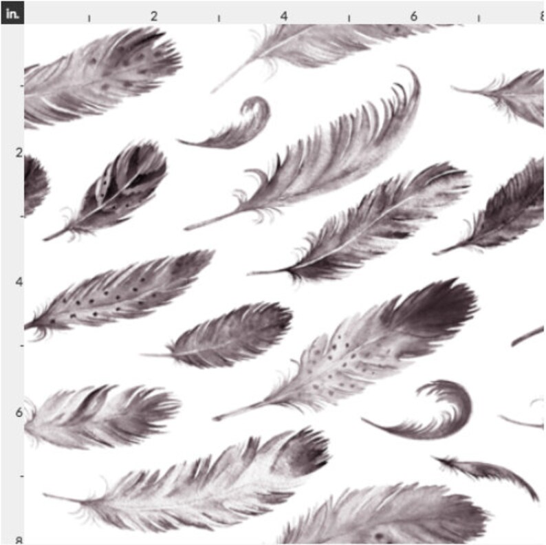 Black and White Feathers Fabric by the Yard. Quilting Cotton Etsy