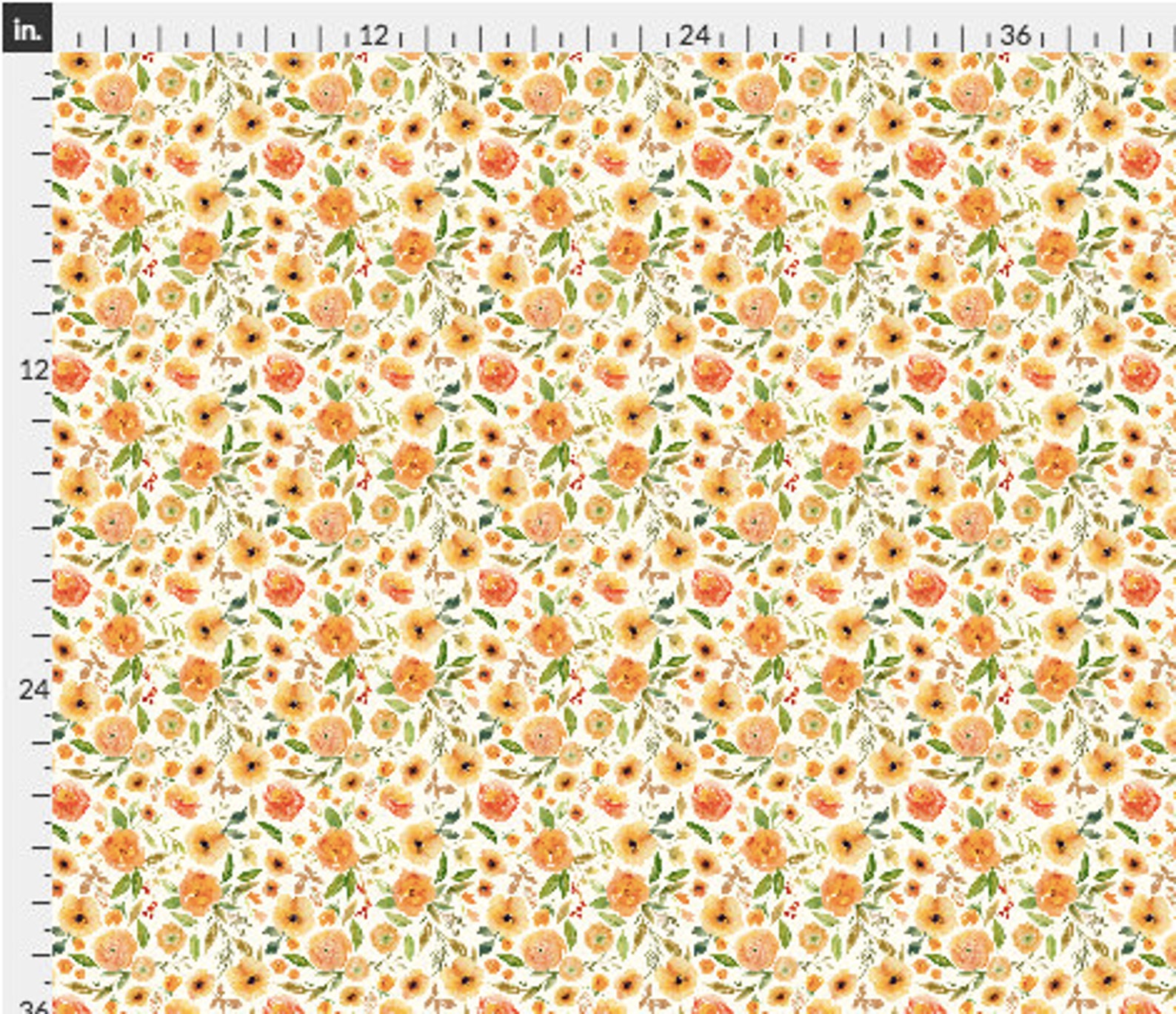 Orange Blossom Florals Fabric by the Yard. Quilting Cotton Etsy