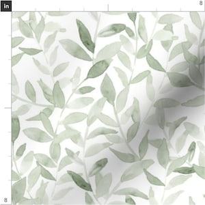 Sage Leaves Fabric by the Yard. Quilting Cotton, Poplin, Knit, Minky, Upholstery. Botanical Nature, Tree, Green image 2