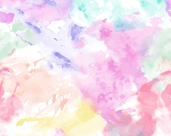 Rainbow Ombre Clouds Fabric by the Yard. Quilting Cotton, Organic Knit, Jersey, or Minky. Colorful, Nursery, Cloud, Watercolor, Abstract