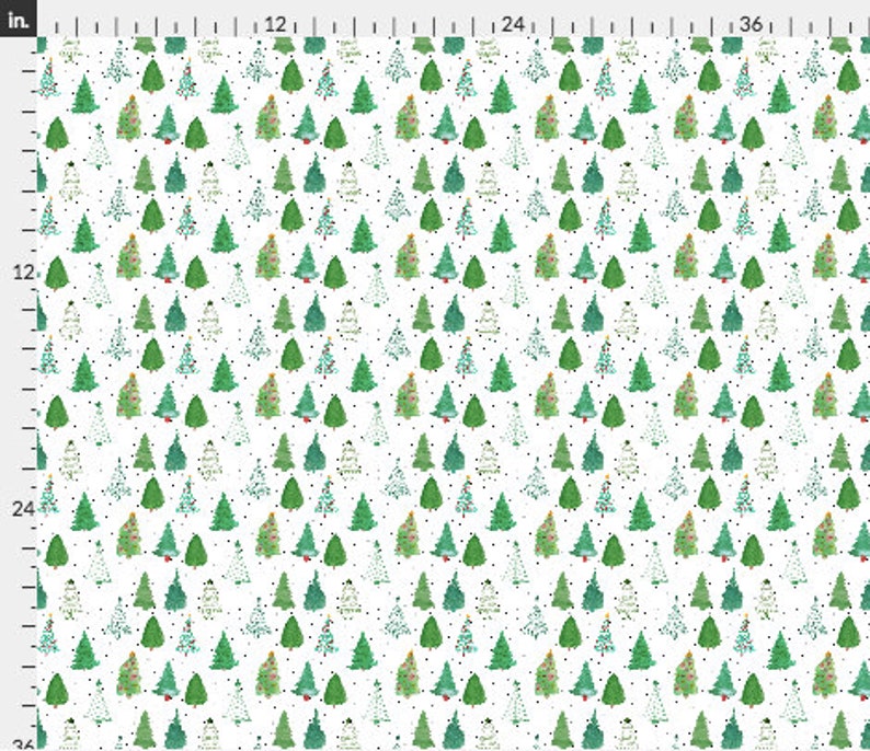 Christmas Trees Fabric by the Yard. Quilting Cotton Minky Etsy