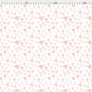 Pink Hearts Fabric by the Yard. Quilting Cotton Organic Knit - Etsy