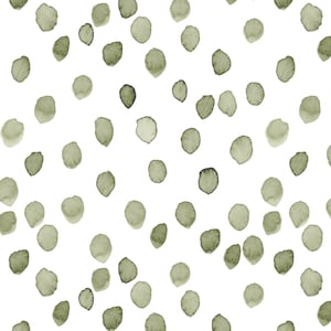 Sage Dots Fabric in Quilting Cotton, Poplin, Organic Knit, Jersey or Minky. Polka Dot, Minimalist, Green