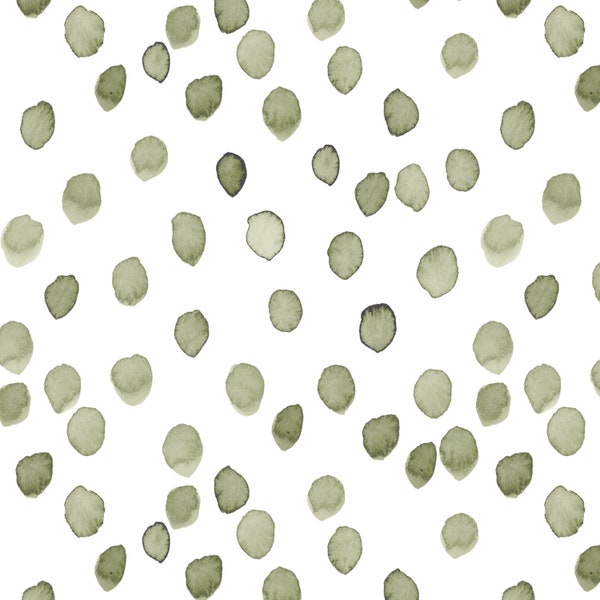 Sage Dots Fabric in Quilting Cotton, Poplin, Organic Knit, Jersey or Minky. Polka Dot, Minimalist, Green