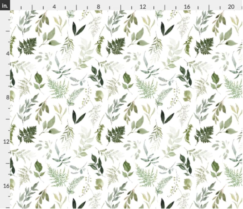 Woodland Leaves Fabric in Quilting Cotton Poplin Organic Etsy