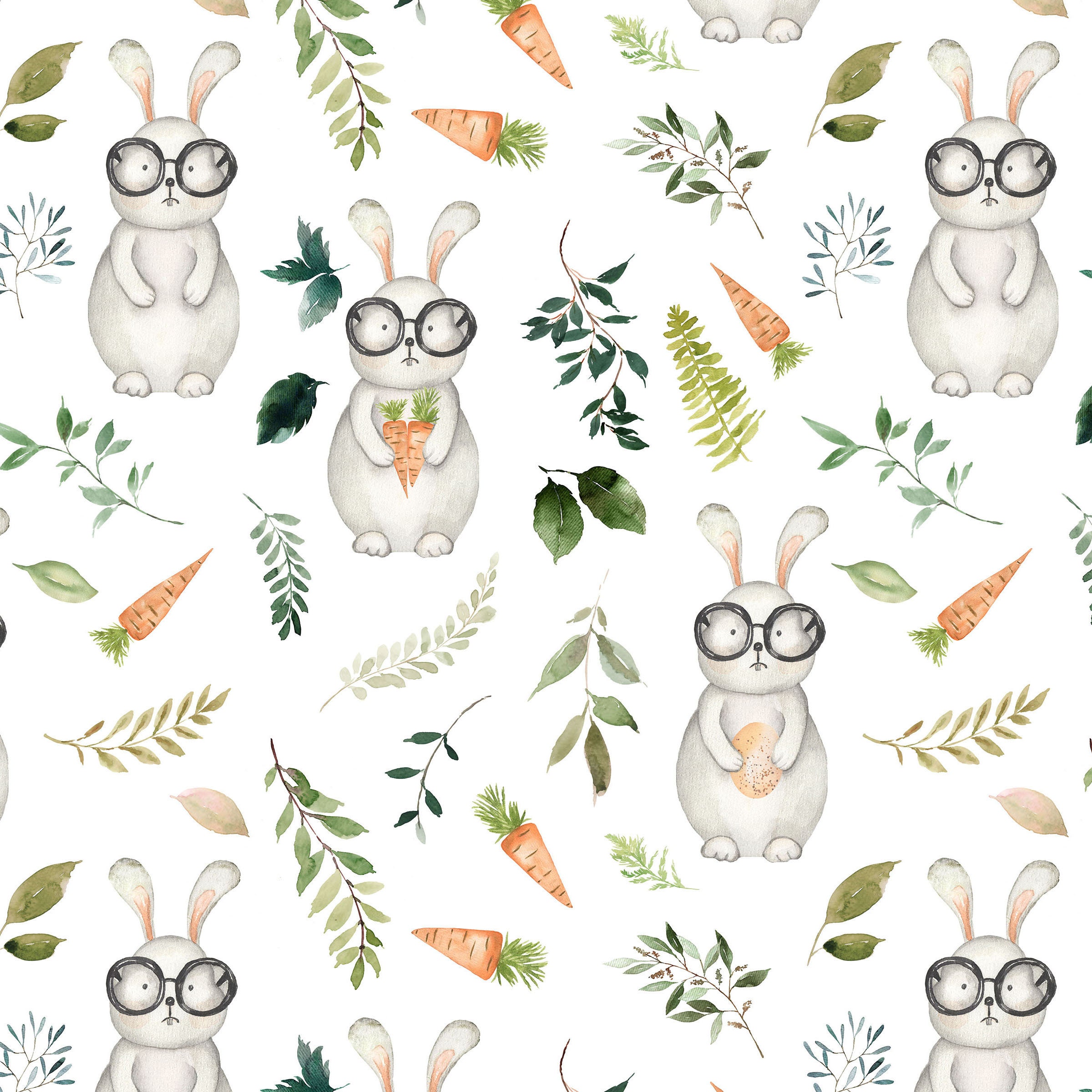Green Fabric A Wooly Garden Garden Bunnies 10473-04 Rabbit Fabric Benartex Quilting Cotton Fabric By The Yard Bunny Fabric