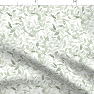 Sage Leaves Fabric by the Yard. Quilting Cotton, Poplin, Knit, Minky, Upholstery. Botanical Nature, Tree, Green image 3