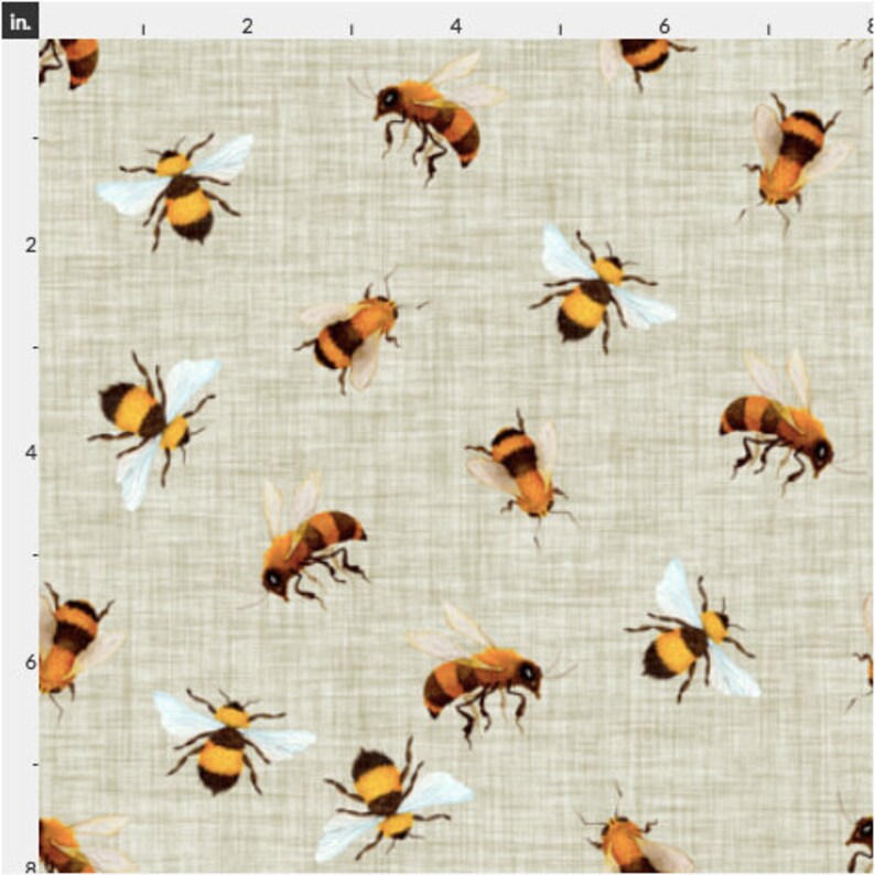 Honey Bees Fabric by the Yard. Quilting Cotton Organic Knit Etsy