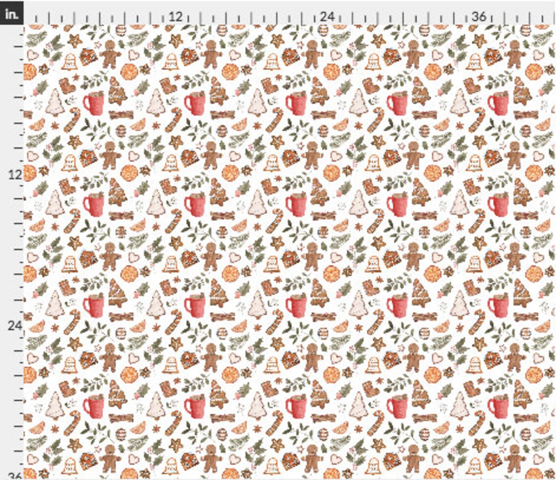 Gingerbread Fabric Christmas Fabric by the Yard Vintage - Etsy