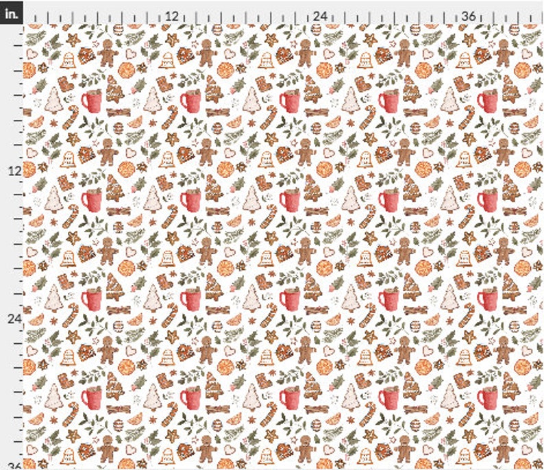Gingerbread Fabric Christmas Fabric by the Yard Vintage Etsy