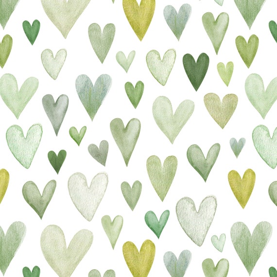 Earth Tone Hearts Valentine Fabric By The Yard | Watercolor Hearts | Hearts  | Valentine's Day Fabric | Made To Order Fabric