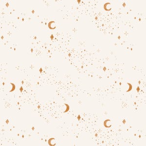 Star Dust Nights Fabric in Quilting Cotton, Poplin, Minky, Fleece, Linen Canvas. Celestial, Moon, Gender Neutral, Minimalist, Stars, Baby
