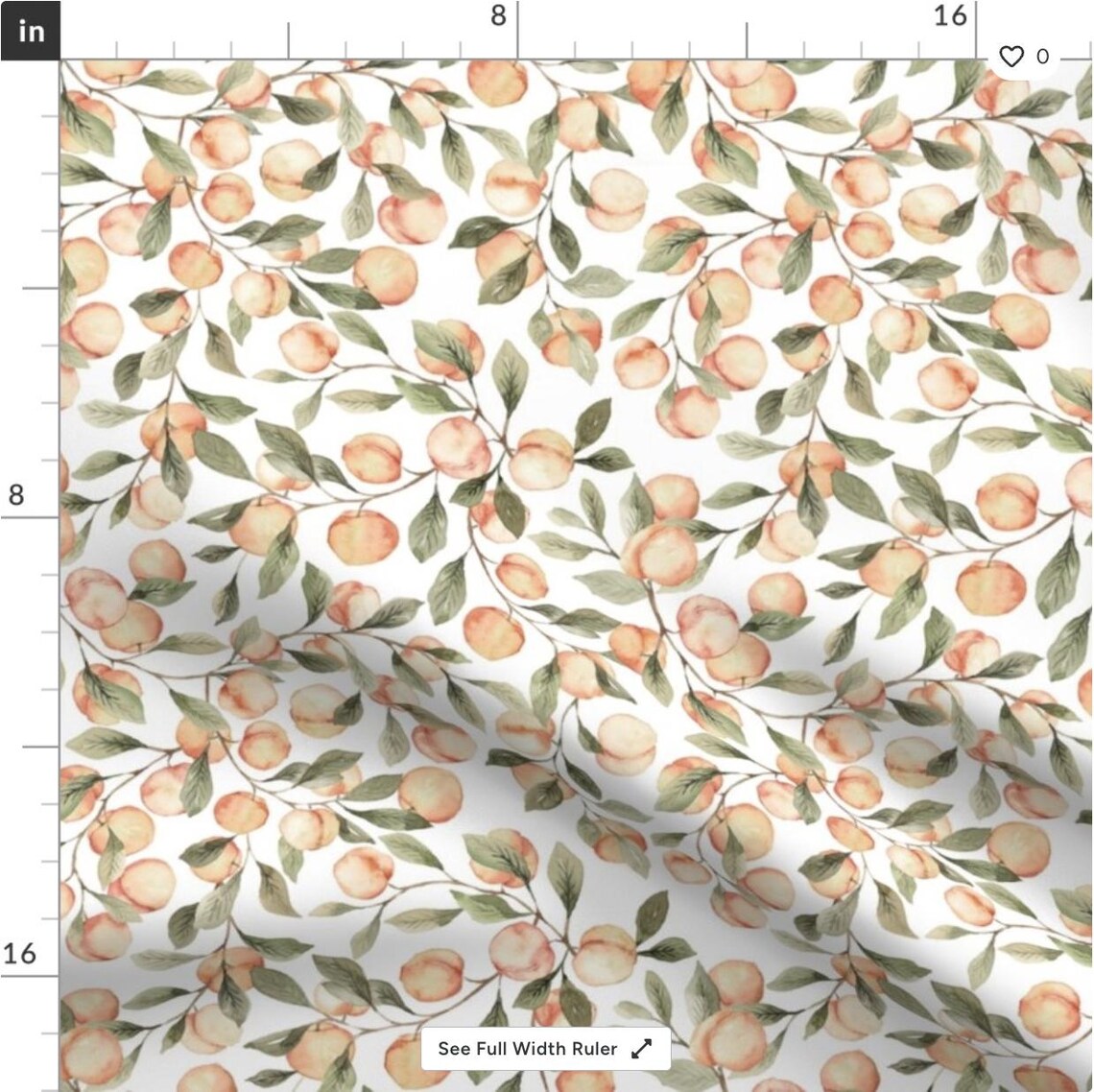 Yard Ripper Peach Peach Fruit Fabric by the Yard. Quilting Cotton, Poplin, Organic Knit ...