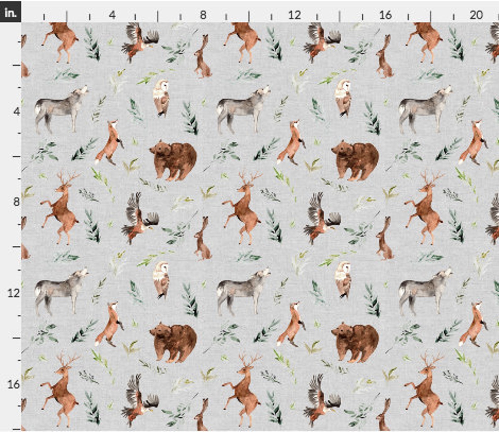 Woodland Nursery Fabric by the Yard. Quilting Cotton Organic Etsy