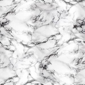 May include: White marble background with a swirling pattern of gray veins.