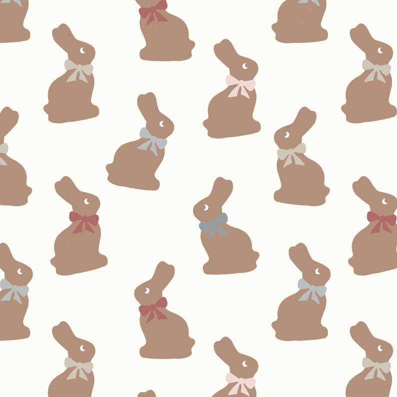 Chocolate Bunnies Fabric by the Yard. Quilting Cotton Organic Etsy