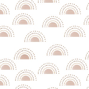 Copper Rainbows Fabric - Rainbow Sun, Rainbow Baby, Boho Nursery, Gender Neutral - Quilting Cotton, Minky, Fleece Fabric by the Yard