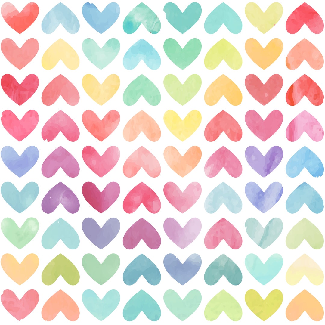 Rainbow Heart Fabric Colorful Hearts, Love Quilting Cotton