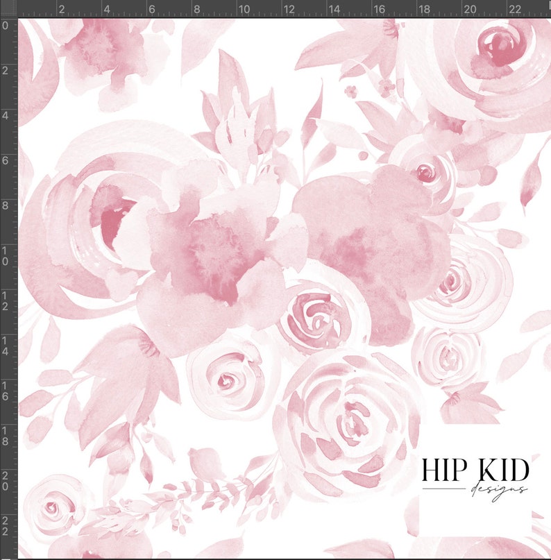 Blush Floral Wallpaper - Pink Watercolor Flowers, Girl Nursery - Peel ...
