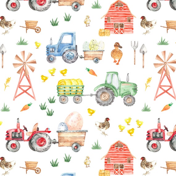 Spring on the Farm Fabric by the Yard. Quilting Cotton Etsy