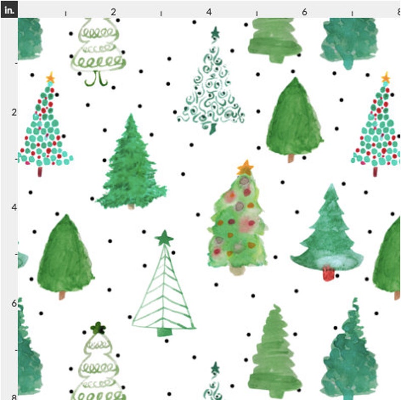 Christmas Trees Fabric by the Yard. Quilting Cotton Minky Etsy