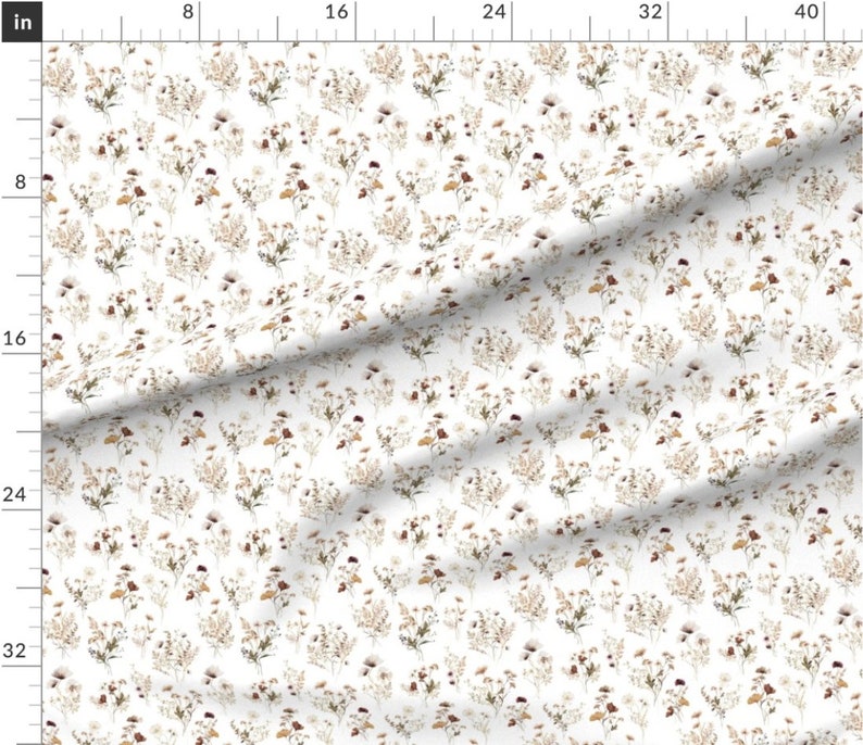 Vintage Floral Fabric - Watercolor Poppy Florals, Granny Chic, Cottagecore - Cotton, Minky, Home Decor, Upholstery Fabric by the Yard image 4