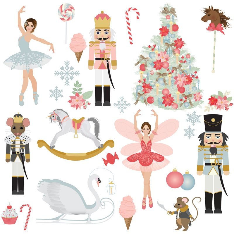 Nutcracker Dream Ballet Fabric by the Yard. Quilting Cotton Etsy