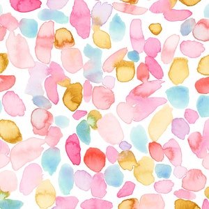 Polka Dot Fabric - Confetti Garden Watercolor Dots, Colorful, Birthday - Quilting Cotton, Poplin, Sateen, Cotton Twill Fabric by the Yard