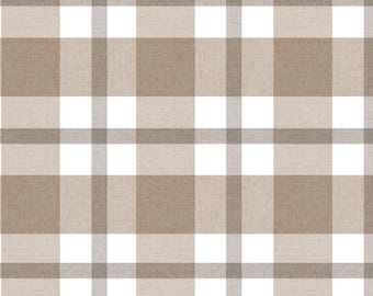 Rustic Light Brown Plaid Fabric by the Yard. Quilting Cotton, Poplin, Organic Knit, Jersey, Minky, Canvas. Woodland, Sisal, Checkered