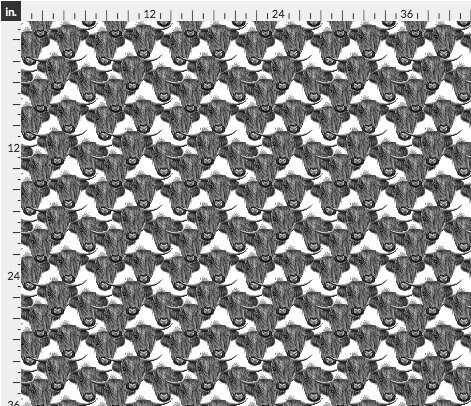 highland cow jersey fabric