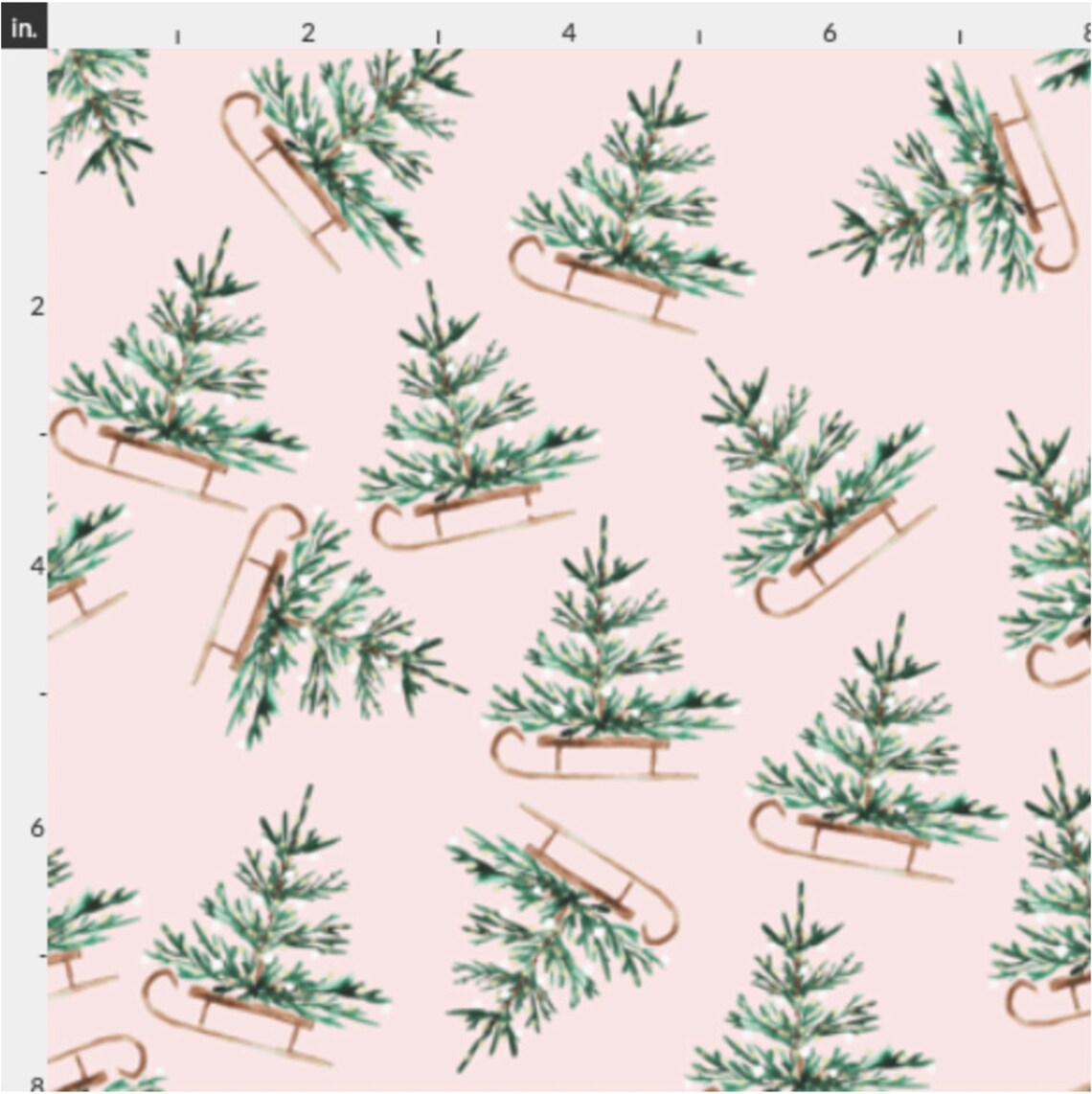 Pink Christmas Fabric by the Yard in Quilting Cotton Poplin Etsy