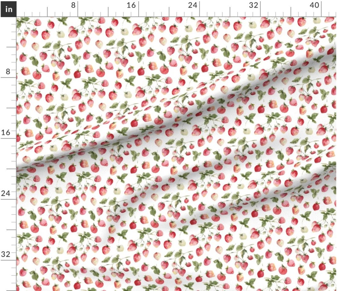 Pink Strawberry Fabric by The Yard Cute Pink Fruit Plants DIY Sewing Craft  Hobby Fabric by The Yard Nature Theme Decorative Fabric for Upholstery and