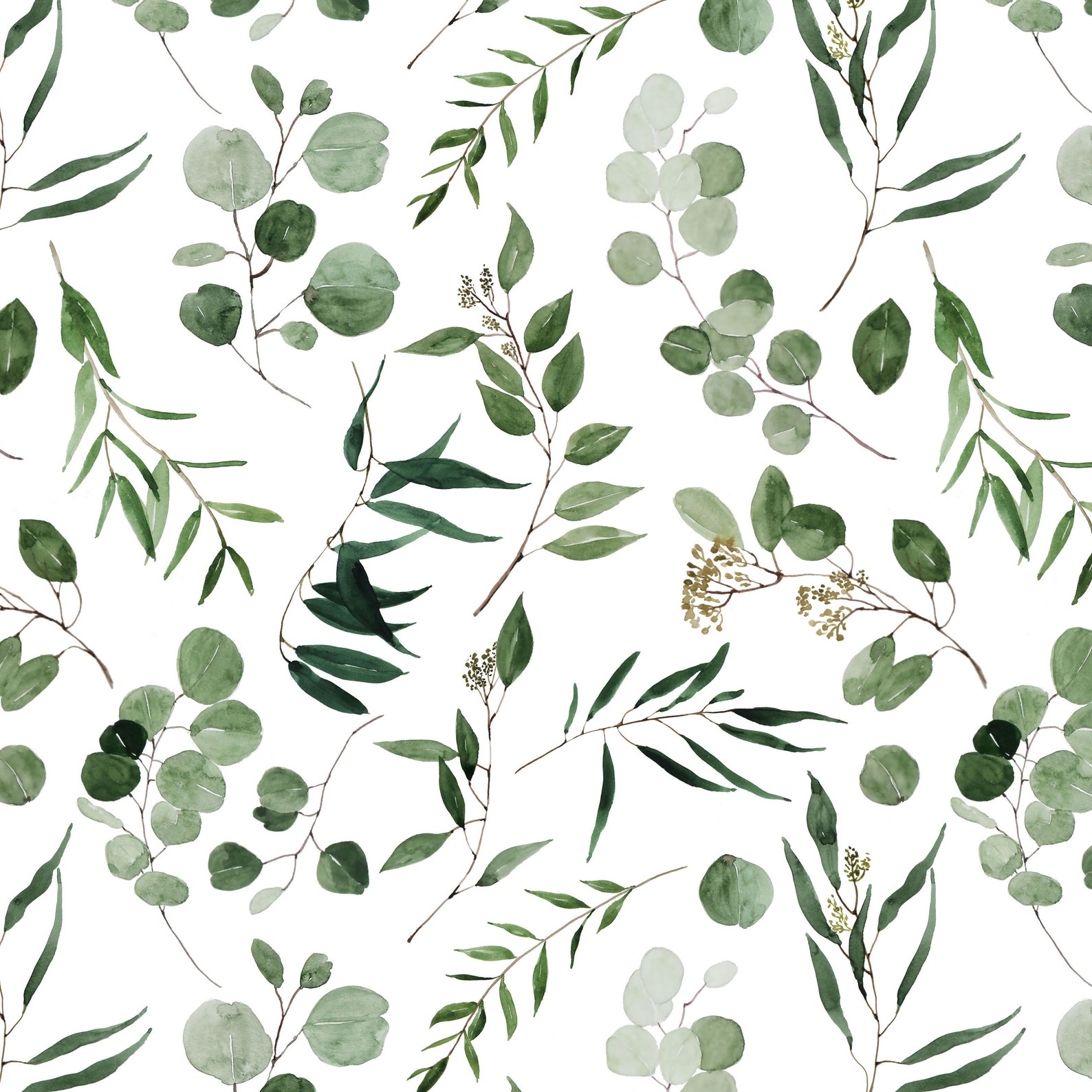 Eucalyptus Leaves Fabric by the Yard. Quilting Cotton Organic Etsy