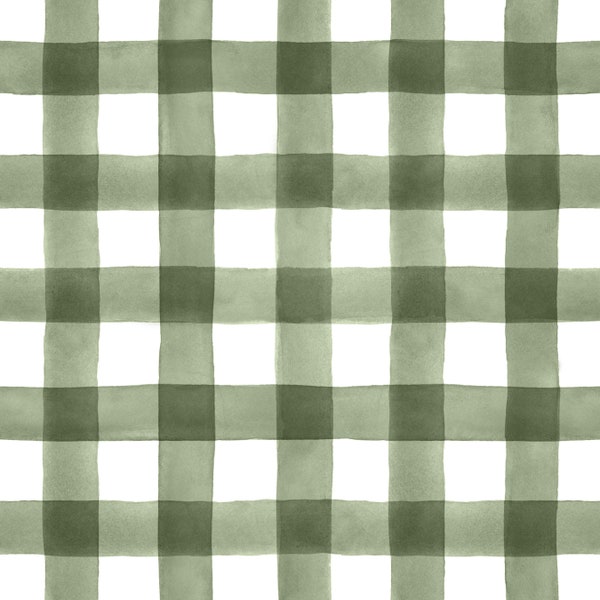 Fall Buffalo Check Plaid in Olive Fabric by the Yard. Quilting Cotton, Poplin, Organic Knit, Jersey, Minky. Woodland, Autumn, Green