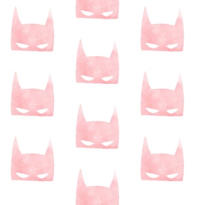 Batgirl Fabric, Girl Superhero, Pink - Quilting Cotton, Jersey, Minky or Fleece Fabric by the Yard