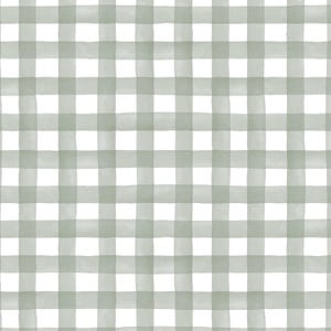 French Gray Sage Buffalo Check Fabric by the Yard. Quilting Cotton, Sateen, Poplin, Organic Knit, Minky, Canvas. Plaid, Gingham, Minimalist