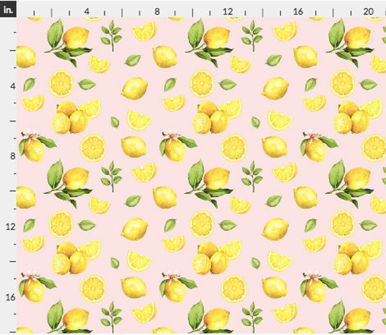 Watercolor Lemons Fabric by the Yard. Quilting Cotton Minky Etsy