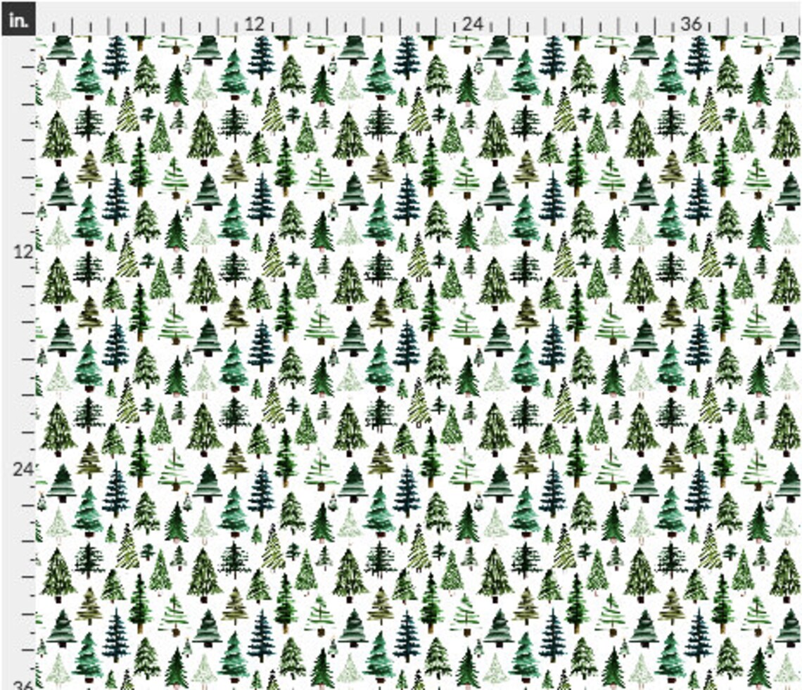 Pine Trees Fabric by the Yard. Quilting Cotton Poplin Etsy